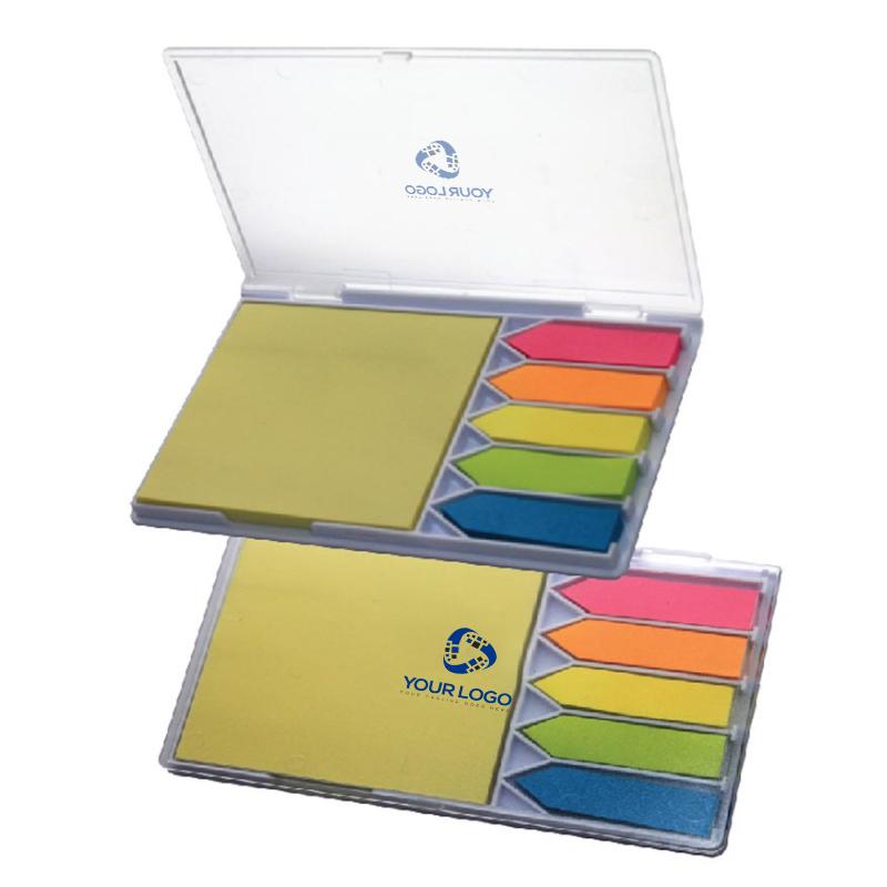 Plastic Memo Holder with Sticky Notes & Marker Strip